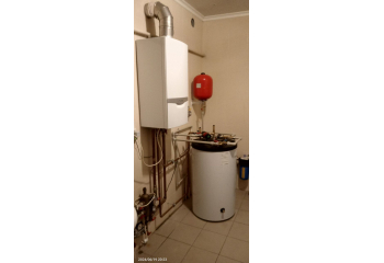 Монтаж газового котла Vaillant atmo TEC plus з бойлером в с. Гореничі
