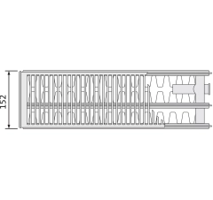 Сталевий радіатор, нижнє підключення, 33 тип, 300х1100 мм (шт.) RAL 7000 PURMO