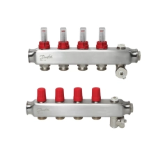 Колектор SSM 4+4, з витратомірами Danfoss