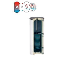Бойлер непрямого нагріву підвищенної продуктивності Flamco Duo HLS 400 (білий) (з одним збільшеним г