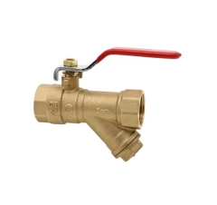 Кран кульовий 1/2" ВВ з косим фільтром Кран кульовий 1/2" ВВ з косим фільтром