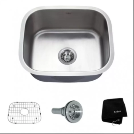 Кухонна мийка 584 х 445 х 229 мм Premier Kitchen, нержавіюча сталь  нижнього  монтажу