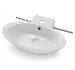 Раковина овальна 600x400x125, консольна, кераміка, білий, TT2 Bathco