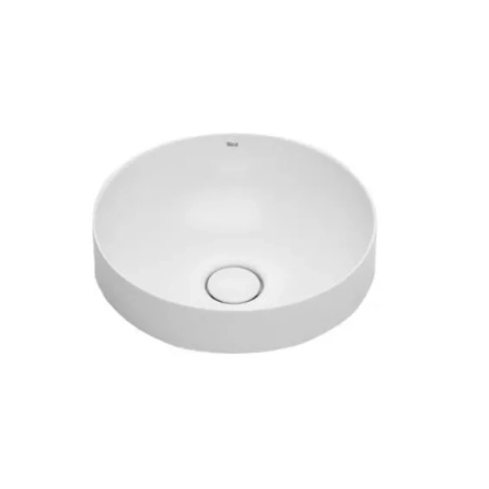 Inspira Round раковина напіввбудована зверху, розмір 370x370 мм, з керамічною декоративною кришкою донного клапану ∅ 72 мм