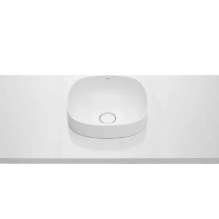 Inspira Soft раковина напіввбудована зверху, розмір 370x370 мм, з керамічною декоративною кришкою донного клапану ∅ 72 мм