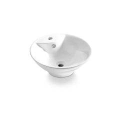 Раковина кругла 470x190, накладна, кераміка, білий, ATLANTA Bathco