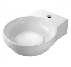 Раковина кругла 400x500х125, накладна/консольна, кераміка, білий, MARSELLA Bathco