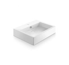 Раковина прямокутна 600x470x130, накладна, кераміка, білий, CANCUN Bathco