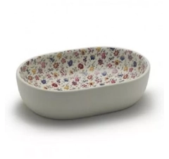 Раковина овальна 590x415x145, накладна, кераміка, білий/декор, TOULOUSE VILLAGE Bathco