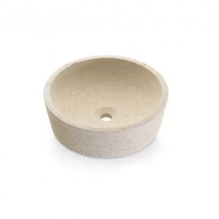 Раковина кругла 405x130, накладна, камінь, бежевий, DUAL Beige