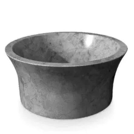 Раковина кругла 450x200, накладна, камінь, чорний, MANILA Negro