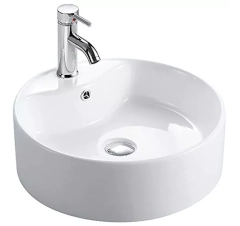 Раковина кругла 460x155, накладна, кераміка, білий, YAKARTA BhD