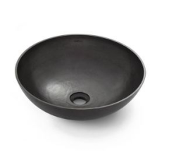 Раковина кругла 390x130, накладна, алюміній, чорний, DENIA RUSTIC Bathco