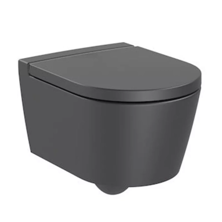 Inspira Round Rimless чаша підвісного унітазу, розмір 480х370 мм, колір: Onyx