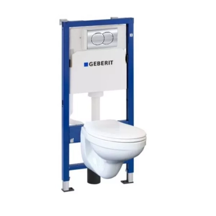Комплект Duofix Pro 20: Інсталяційна система Geberit Delta для підвісного унітазу клавіша змиву  Delta01 хром  + унітаз Kolo Idol з сидінням Duroplast