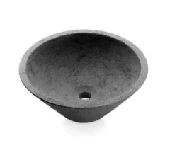 Раковина кругла 405x160, накладна, камінь, чорний, CONICO Negro