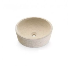 Раковина кругла 405x130, накладна, камінь, бежевий, DUAL Beige