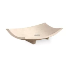 Раковина прямокутна 600х400x150, накладна, камінь, бежевий, BORA BORA Beige