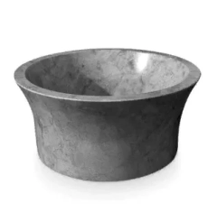 Раковина кругла 450x200, накладна, камінь, чорний, MANILA Negro