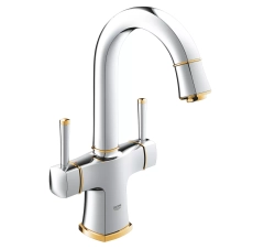 Grandera Змішувач для раковини з двома ручками, L-size хром\золото Grohe