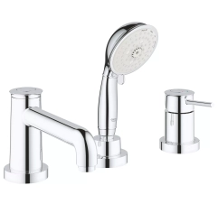 Bau Classic Одноважільний змішувач на борт ванни на три отвори, хром Grohe